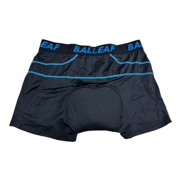 Baleaf Men's High Waisted Cycling 3D Padded Bike Shorts Black Blue Trim Size 3XL - Picture 3 of 7